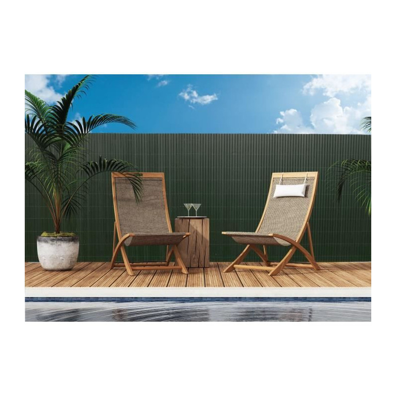 Double-sided PVC reed screen - NATURE - 1 x 3 m - 1600 g/m² - Blackou