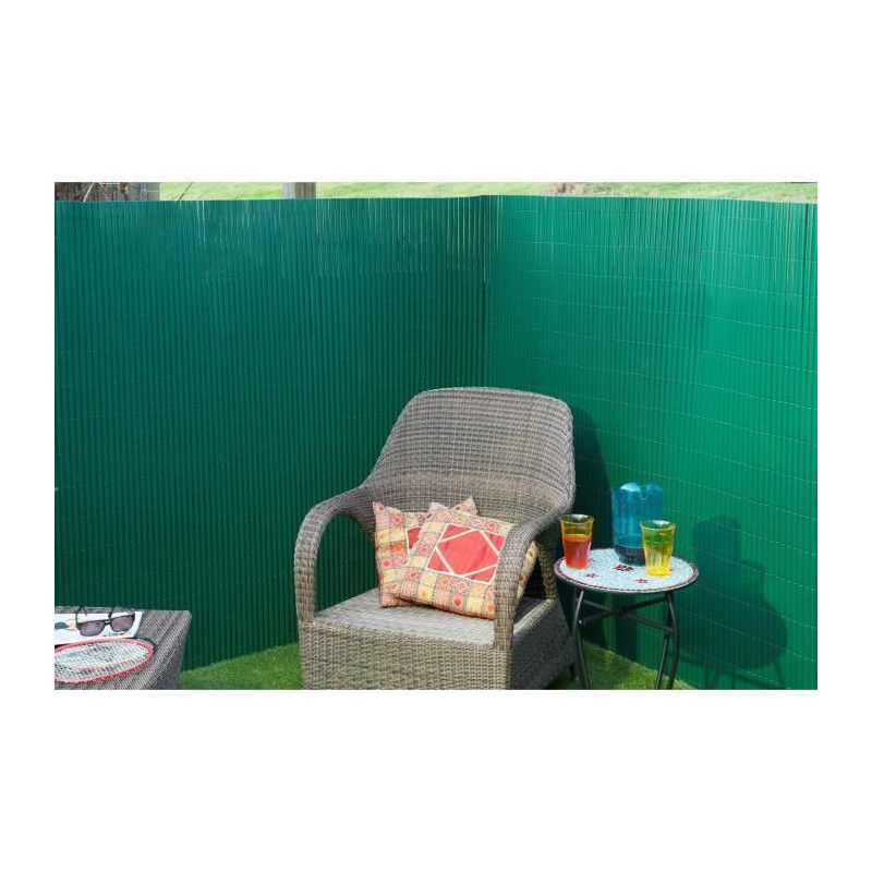 Double-sided PVC reed screen - NATURE - 1 x 3 m - 1600 g/m² - Blackou
