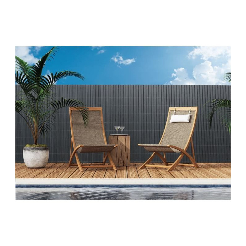 Double-sided PVC reed screen - NATURE - 1 x 3 m - 1600 g/m² - Blackou