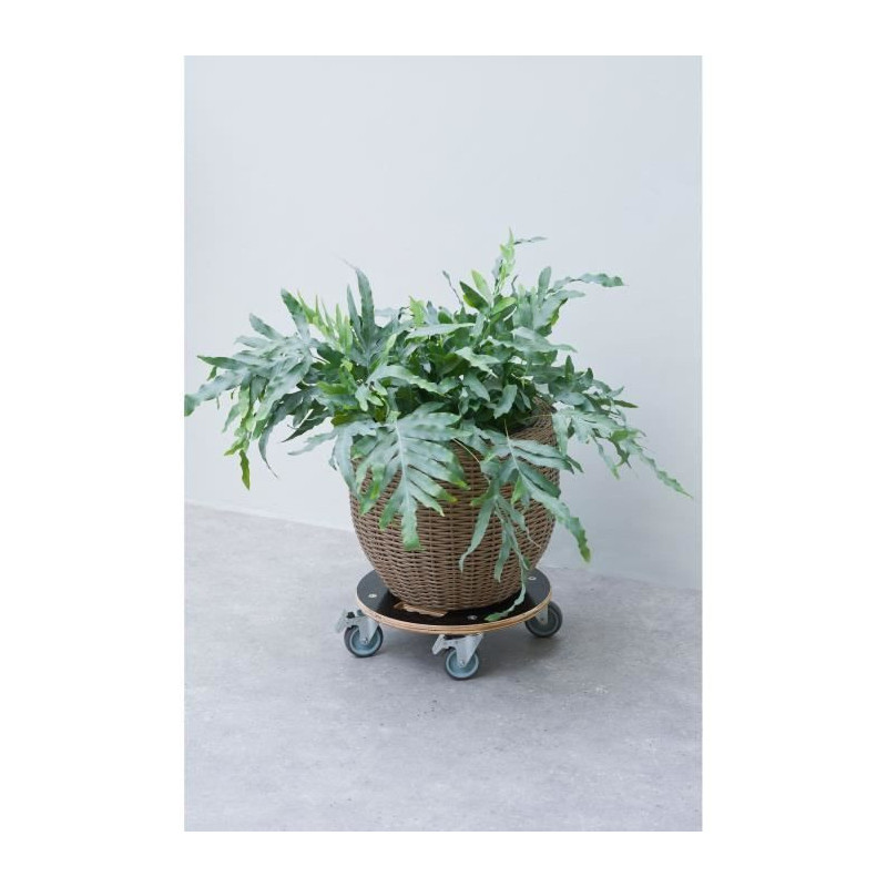 Square rolling pot holder - NATURE - FSC wood - Max load 250 kg