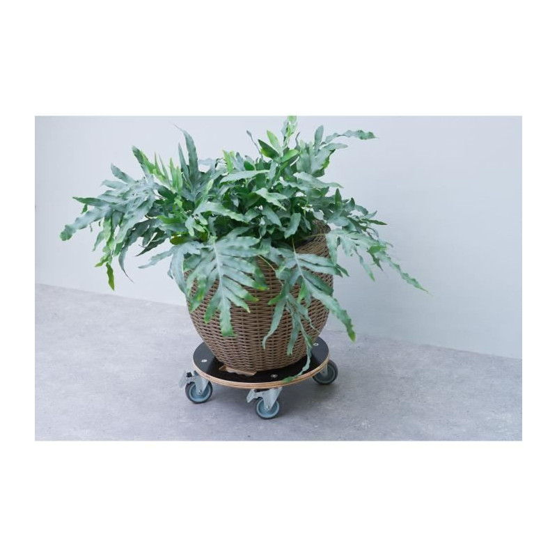 Square rolling pot holder - NATURE - FSC wood - Max load 250 kg