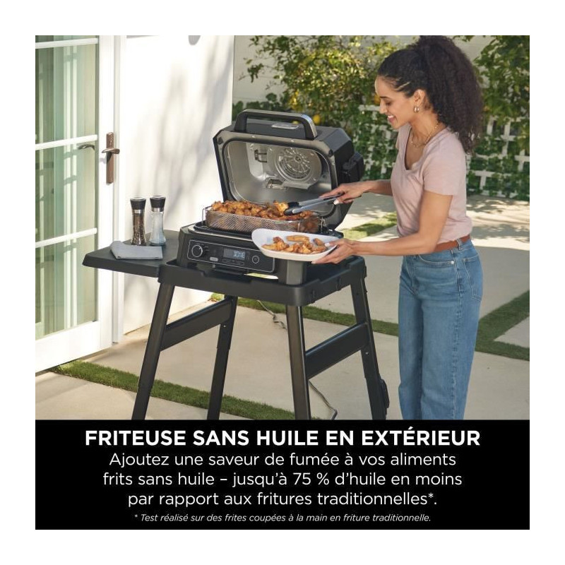 Electric barbecue and smoker with thermometer - NINJA - Woodfire Pro X