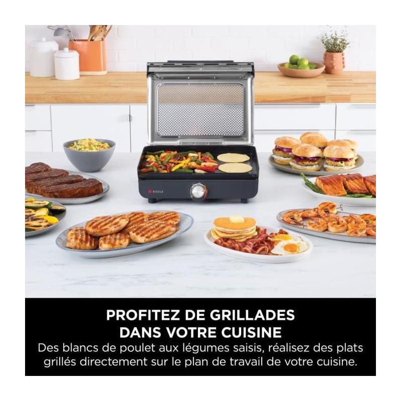 Indoor grill and plancha - NINJA - Sizzle GR101EU - 34 x 8 x 13.5 cm -