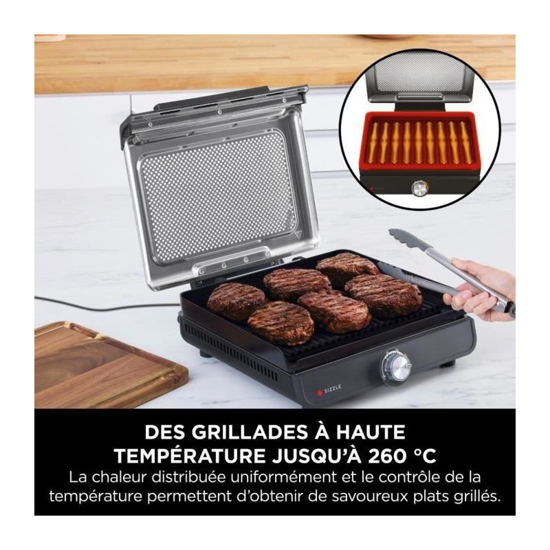 Indoor grill and plancha - NINJA - Sizzle GR101EU - 34 x 8 x 13.5 cm -