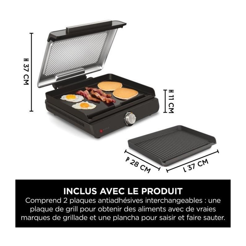 Indoor grill and plancha - NINJA - Sizzle GR101EU - 34 x 8 x 13.5 cm -