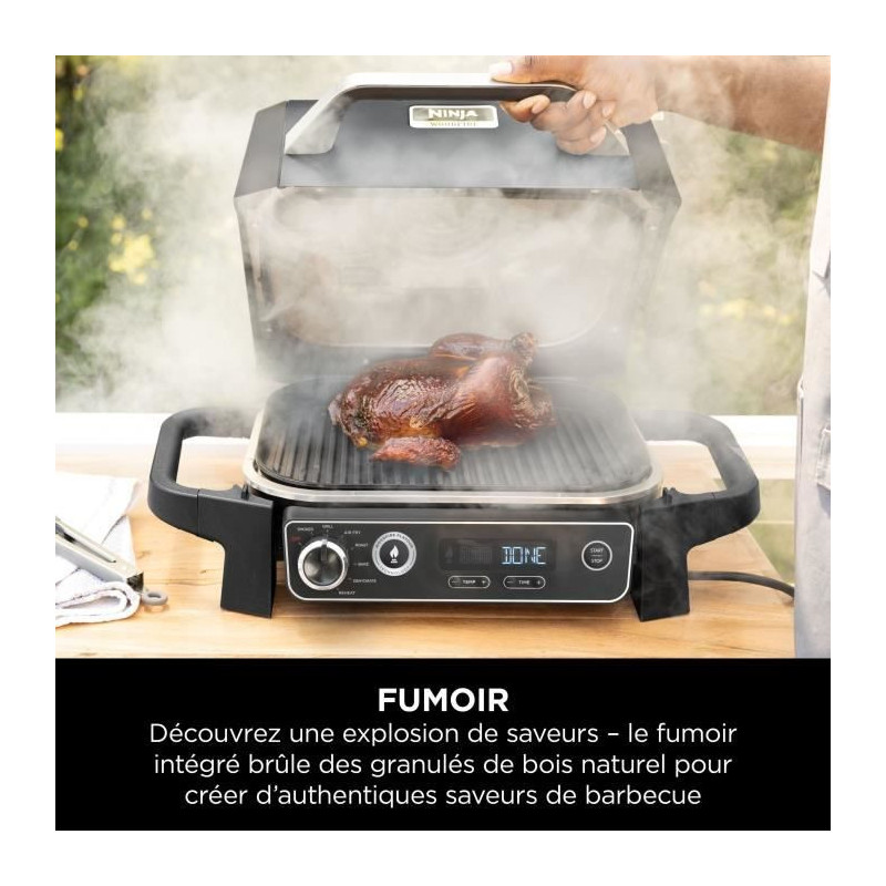 Electric barbecue - NINJA - Woodfire - OG701EU - Grill, smoker & air f