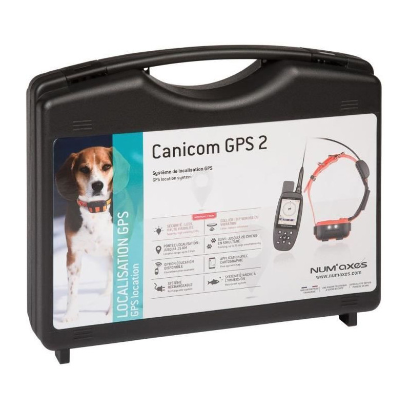 Complete GPS tracker set - NUM'AXES - CANICOM GPS 2 - Black / Orange