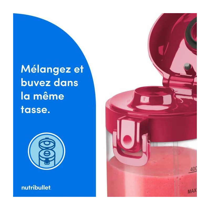 Portable blender - NutriBullet - NBP003MA - 70W - 0.475L - Magenta - 1