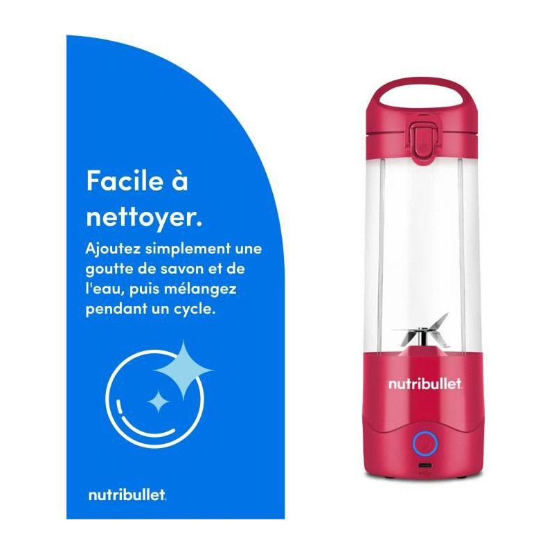 Portable blender - NutriBullet - NBP003MA - 70W - 0.475L - Magenta - 1