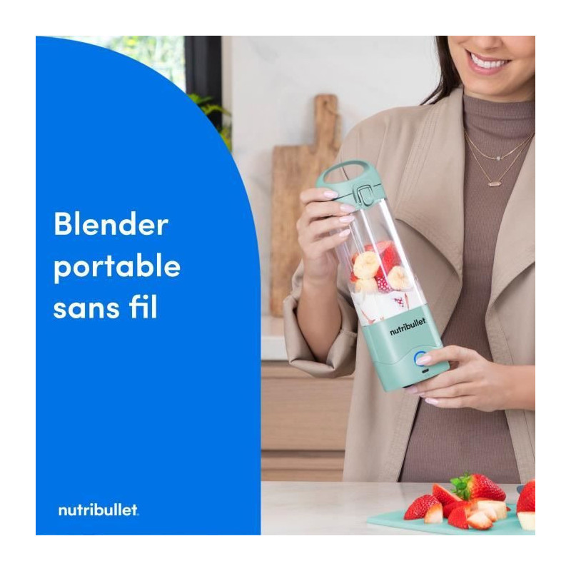 Blender - NUTRIBULLET - NBP003LBL - Portable - 0.475L - 70W - Light Bl