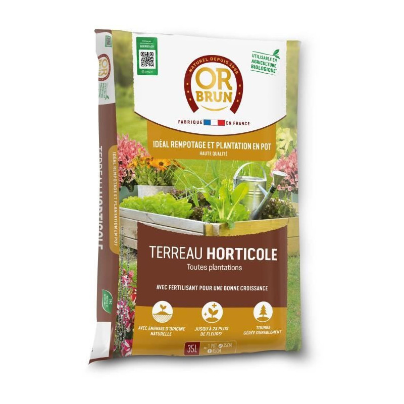 Horticultural soil - BROWN GOLD - OBRTHOR35N - 35 L