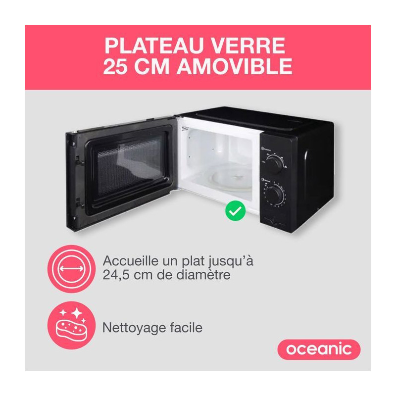 OCEANIC MO20B11 Microwave Black L 45.4 x H26.1 x D32.6 cm - 20L