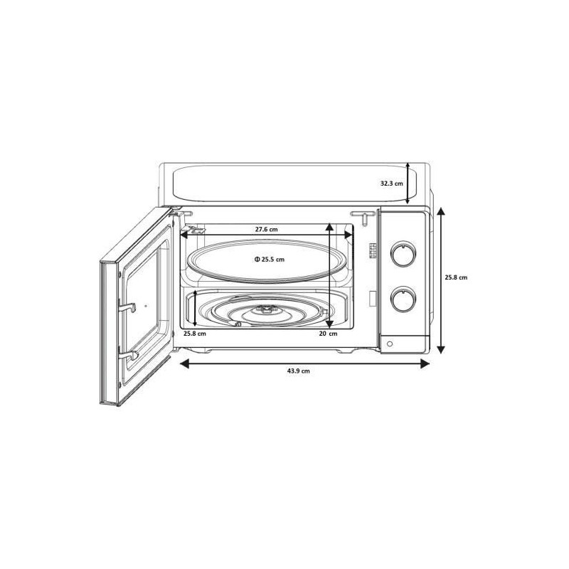 Microwave - OCEANIC - OCAMO20B12 - 20L - black - Single function