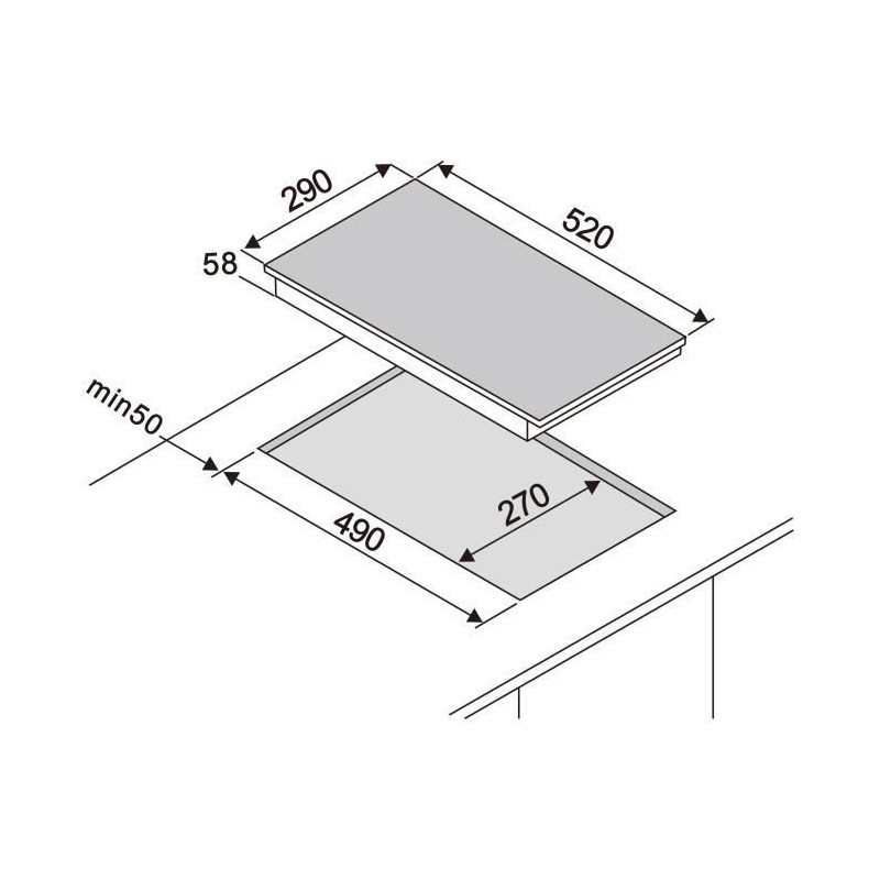 Oceanic Domino Built -in black induction
