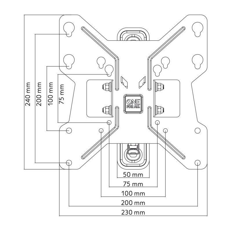 ONE FOR ALL WM2251 - Tilt & Rotate Wall Mount (180 °) for TVs from 13
