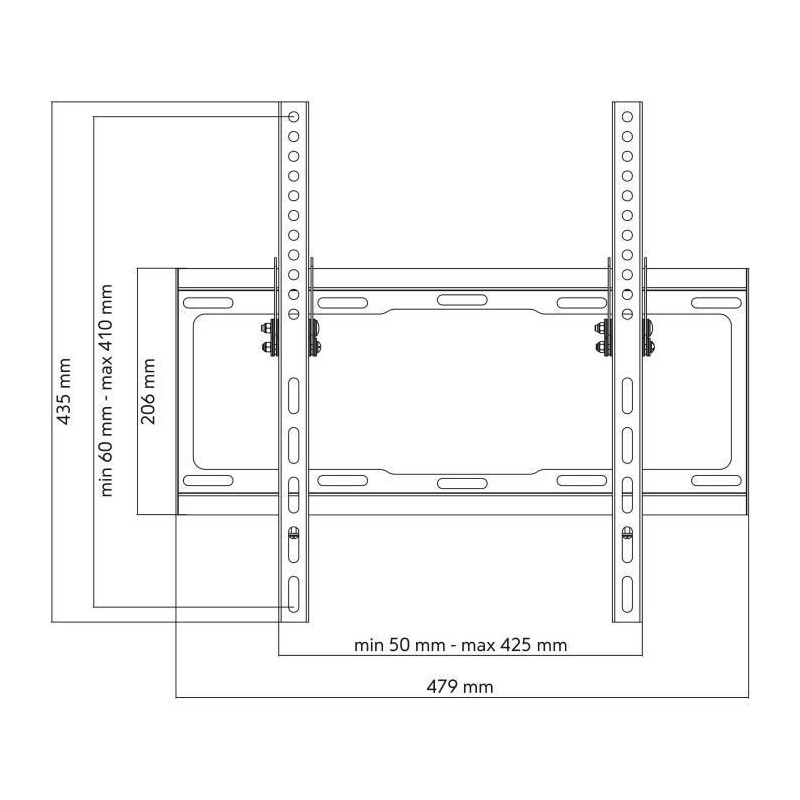 ONE FOR ALL WM2421 - Wall Mount with Tilt Adjustment of 15 ° for TV f
