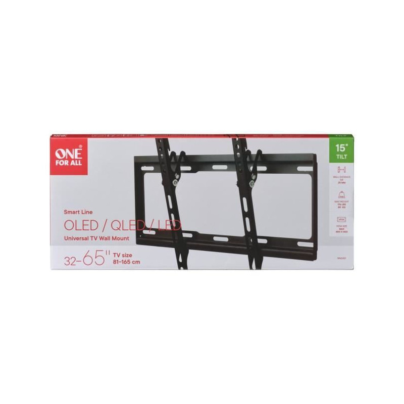 ONE FOR ALL WM2421 - Wall Mount with Tilt Adjustment of 15 ° for TV f