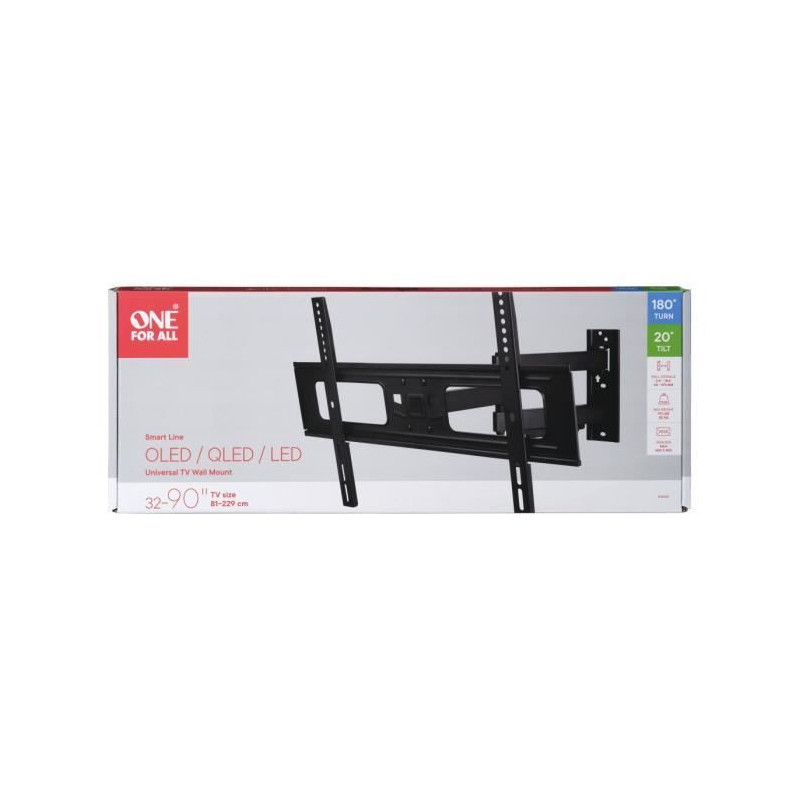 ONE FOR ALL WM2651 Tilt and Swivel Wall Mount 180 ° for TV 81 to 213c
