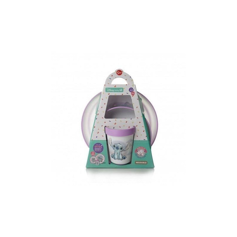 LILO and STITCH 3-PIECE MEAL SET: NON-SLIP CUP + BOWL + PLATE