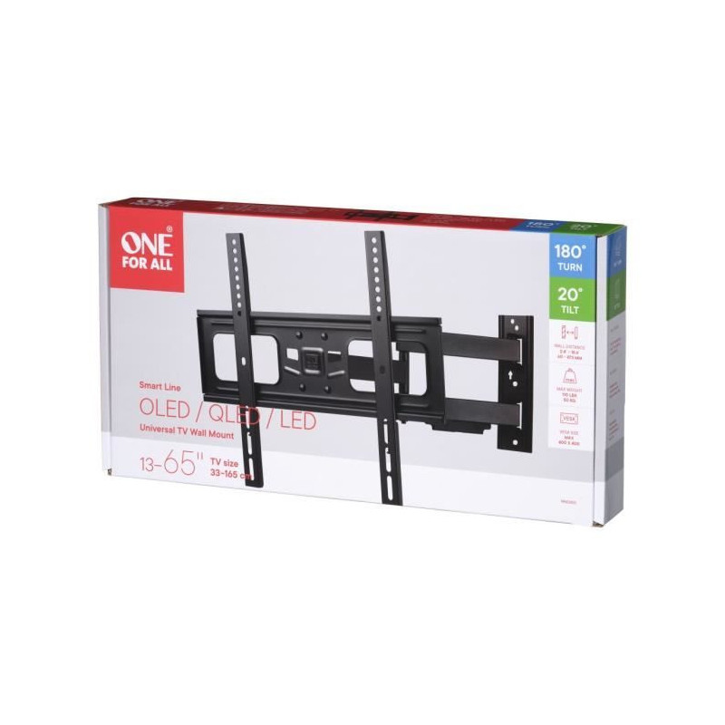 ONE FOR ALL WM2453 - Support-Mural TV Smart - Inclinable 20° & Orient