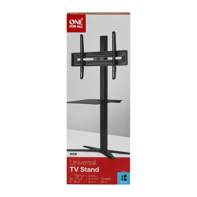 ONE FOR ALL - TV stand 32-70 with shelf Solid Range - Tilt 15° & Swiv