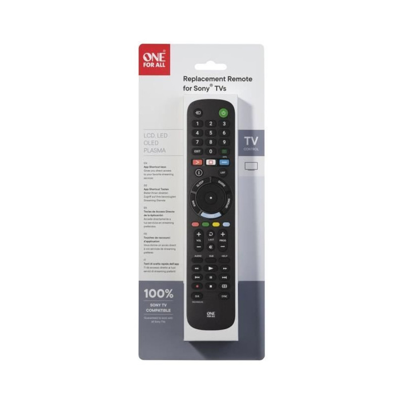 ONE FOR ALL URC4912 - Replacement remote control for Sony TV