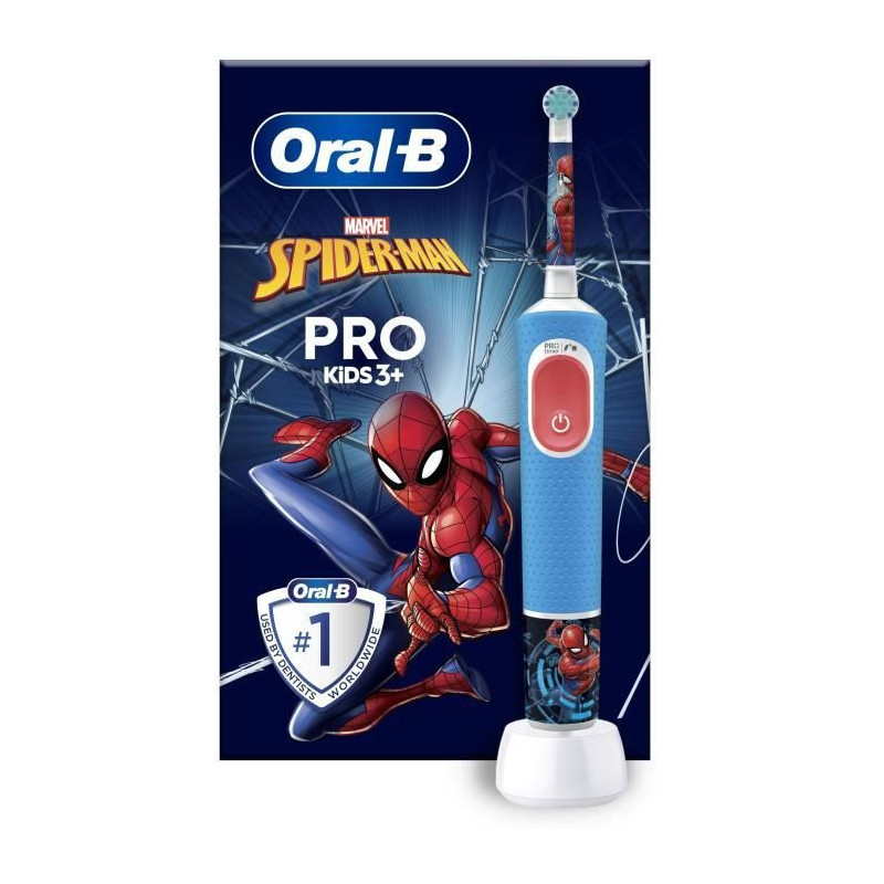 Oral-B Pro Kids Electric Toothbrush 1 Marvel Spider-Man Handle, 1 Brus