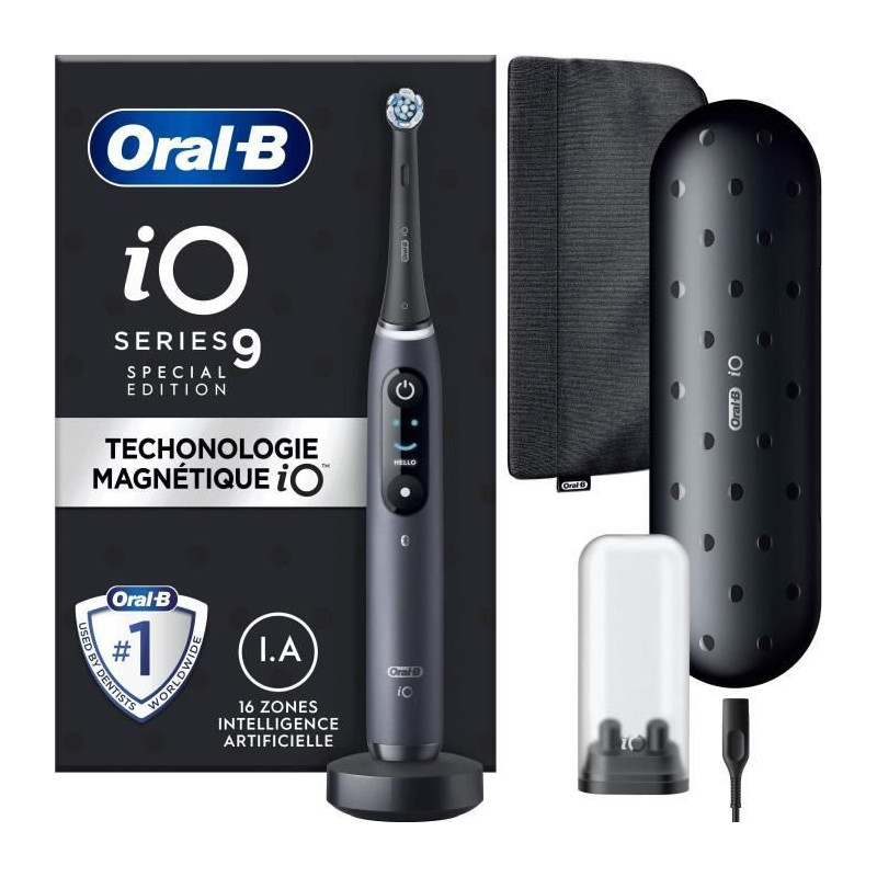 Oral -B io 9 - black electric teeth brush - Bluetooth connected, 1 bru