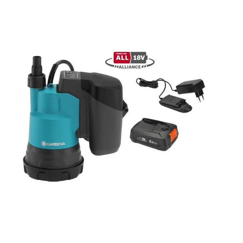 Gardena Shape Pump Light Water 200/2 Li-ion 18V P4A-Max 2000L/H & Pres