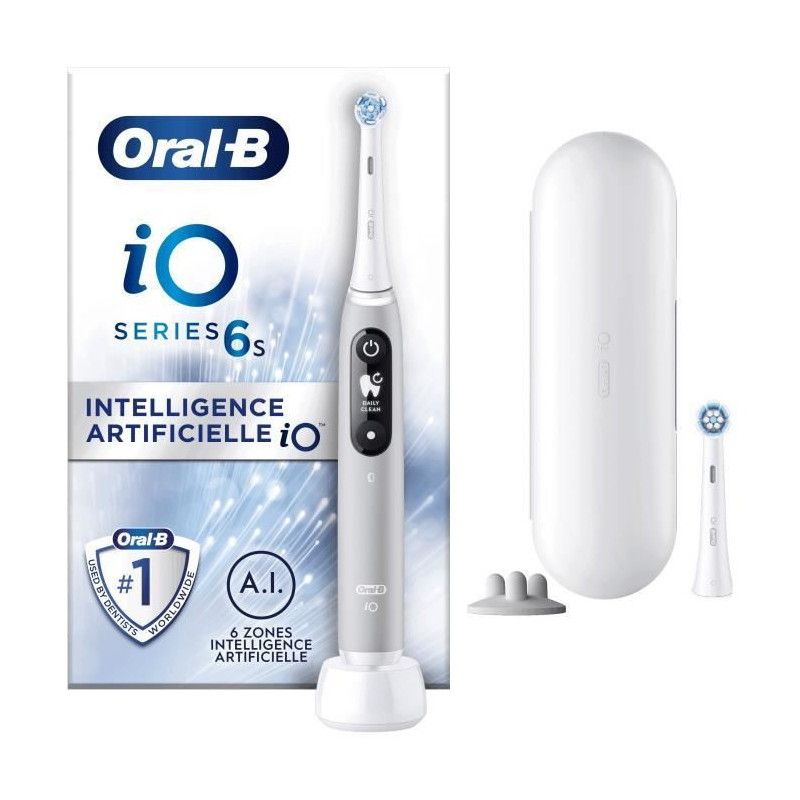 Oral-B iO 6S Gray Bluetooth Connected Electric Toothbrush, 2 Brush Hea