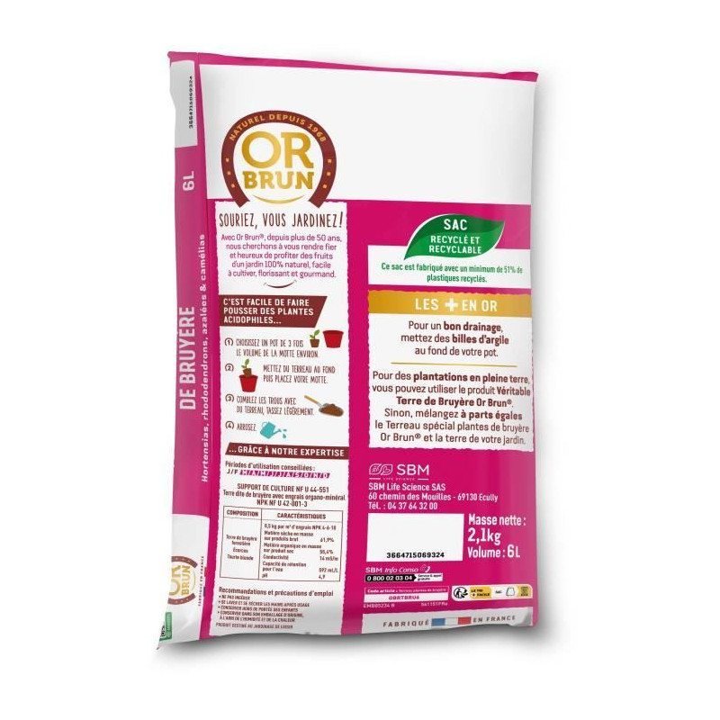 Special potting soil for heather plants - OR BRUN - OBRTBRU6U - 6L - B