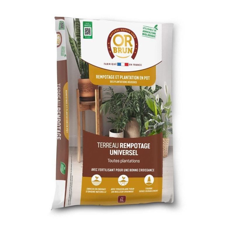 Universal potting soil - BROWN GOLD - OBRTREM6U - 6L - Improves growth