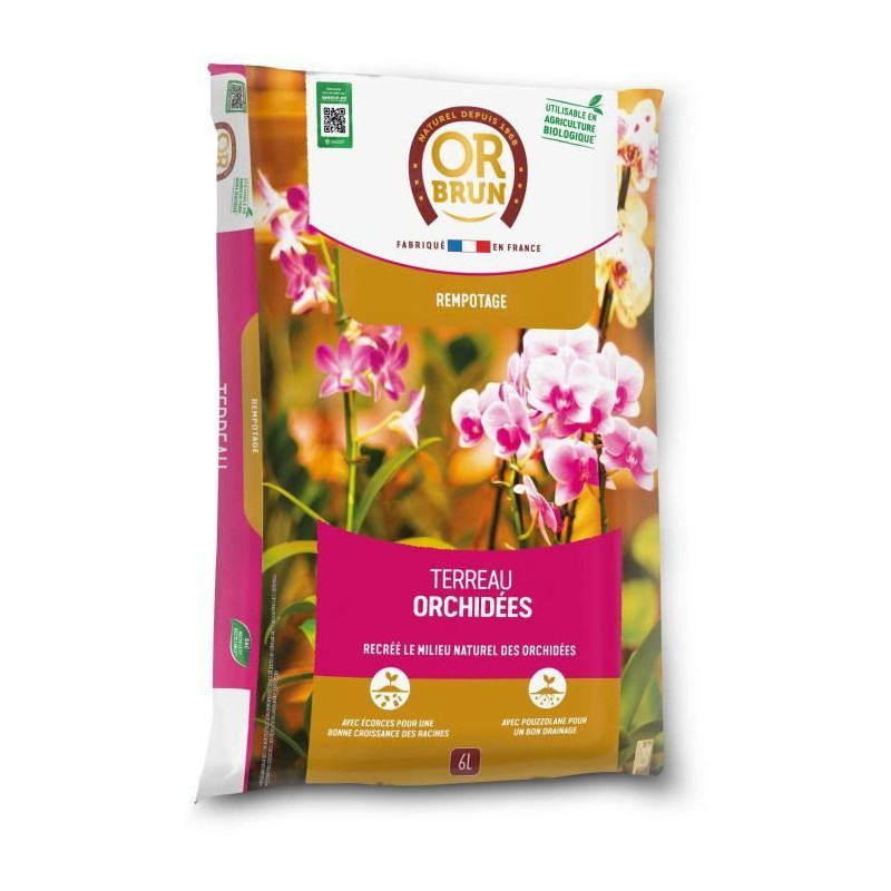 Orchid soil - BROWN GOLD - OBRTORC6U - 6L - Promotes growth