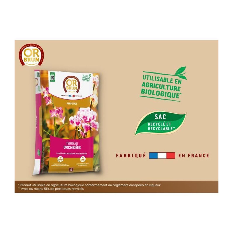 Orchid soil - BROWN GOLD - OBRTORC6U - 6L - Promotes growth