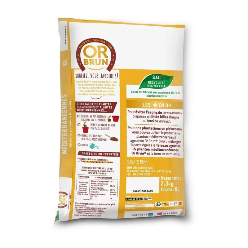 Citrus & Mediterranean Plants Soil - BROWN GOLD - OBRTAGR6U - 6L - Oli