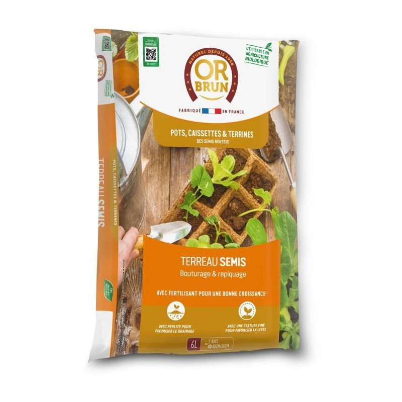 Seed Soil - BROWN GOLD - OBRTSEM6U - 6L - Improves Drainage - Optimal