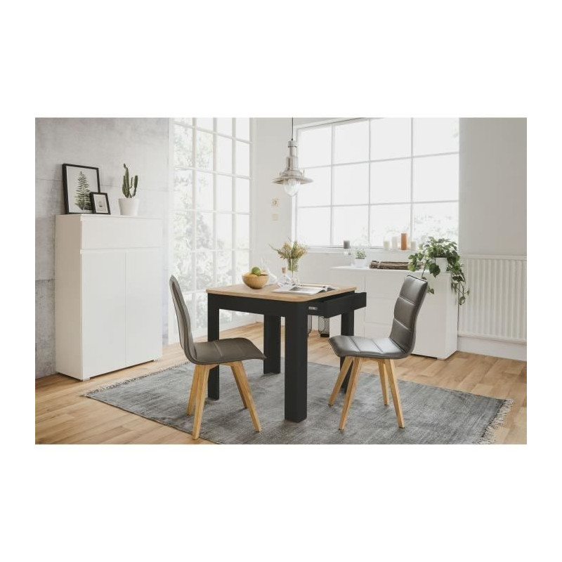 OSLO Table - Rectangular - 4 people - 80 x 77 x 80 cm - Black / Artisa