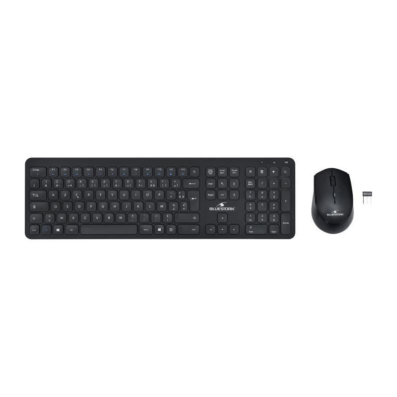 Wireless black keyboard mouse pack SLIM