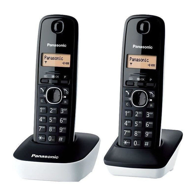Panasonic KX-TG1612FRW Duo Cordless Telephone Answering Machine Black