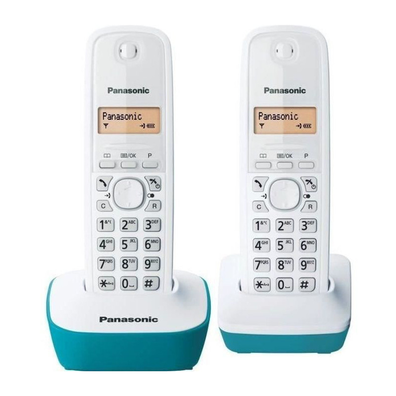 Panasonic KX-TG1612FRC Duo Wireless Phone Without Answering Machine Wh