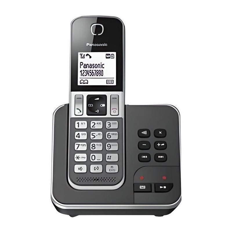 Panasonic KX-TGD320FRG Solo Cordless Telephone Answering Machine Black
