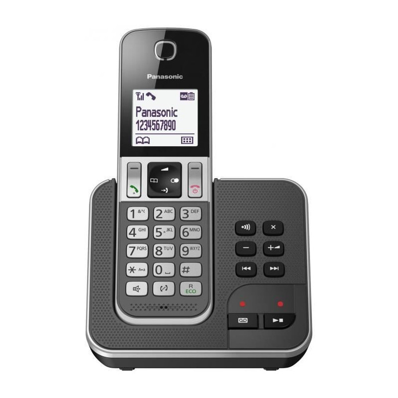 Panasonic KX-TGD320FRG Solo Cordless Telephone Answering Machine Black