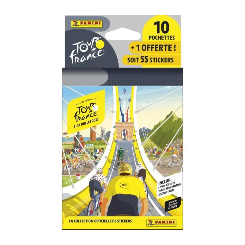 Blister - PANINI - TOUR DE FRANCE 2025 - 10 pockets + 1 free - 55 stic