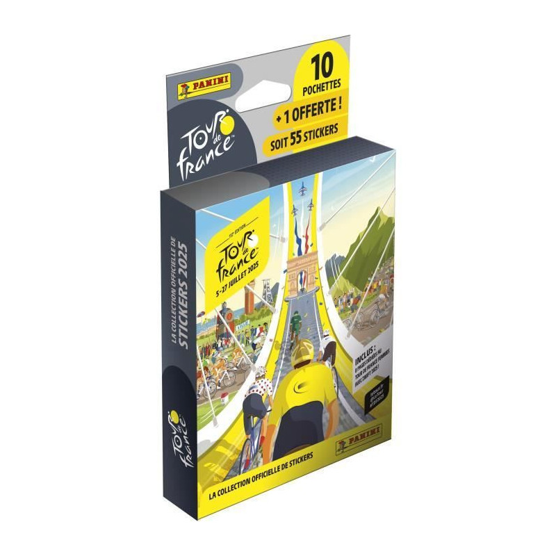 Blister - PANINI - TOUR DE FRANCE 2025 - 10 pockets + 1 free - 55 stic