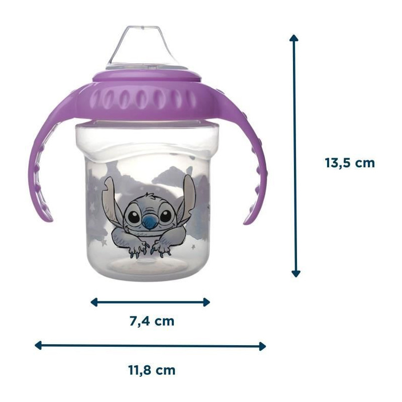 Cup with handles - THERMOBABY - 250 ml - Silicone spout - Lilo & Stitc
