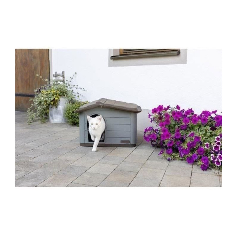 House for cats Paola Eco Kerbl - 60 x 51 x 41 cm - gray and brown - re