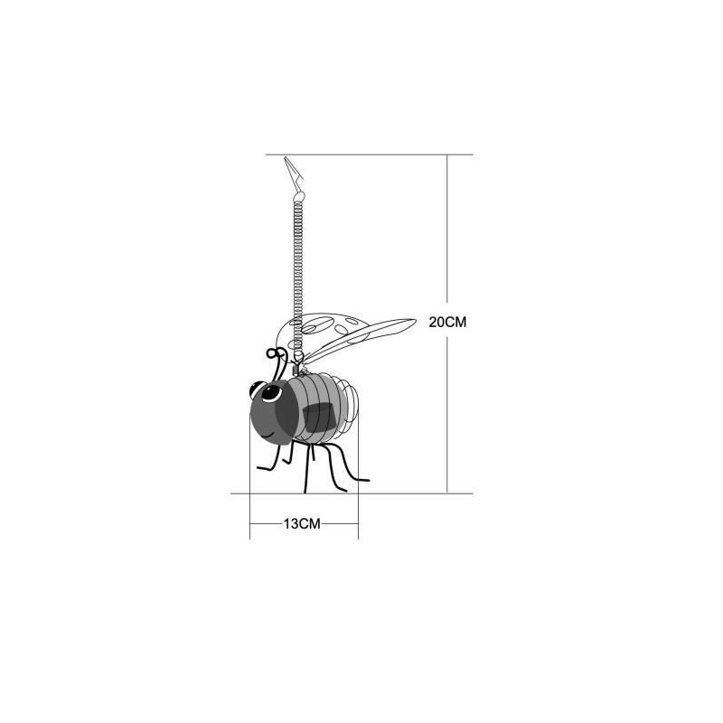 Clipped solar ladybug - in plastic - Ellumination duration 8 hours