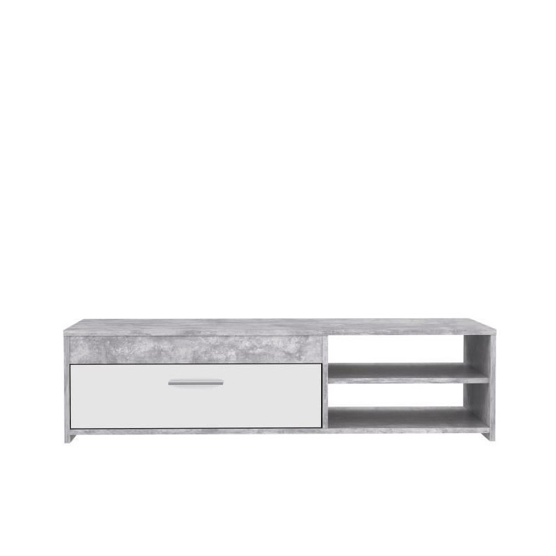 Pilvi TV cabinet - White and light concrete - Contemporary - L 120 x D