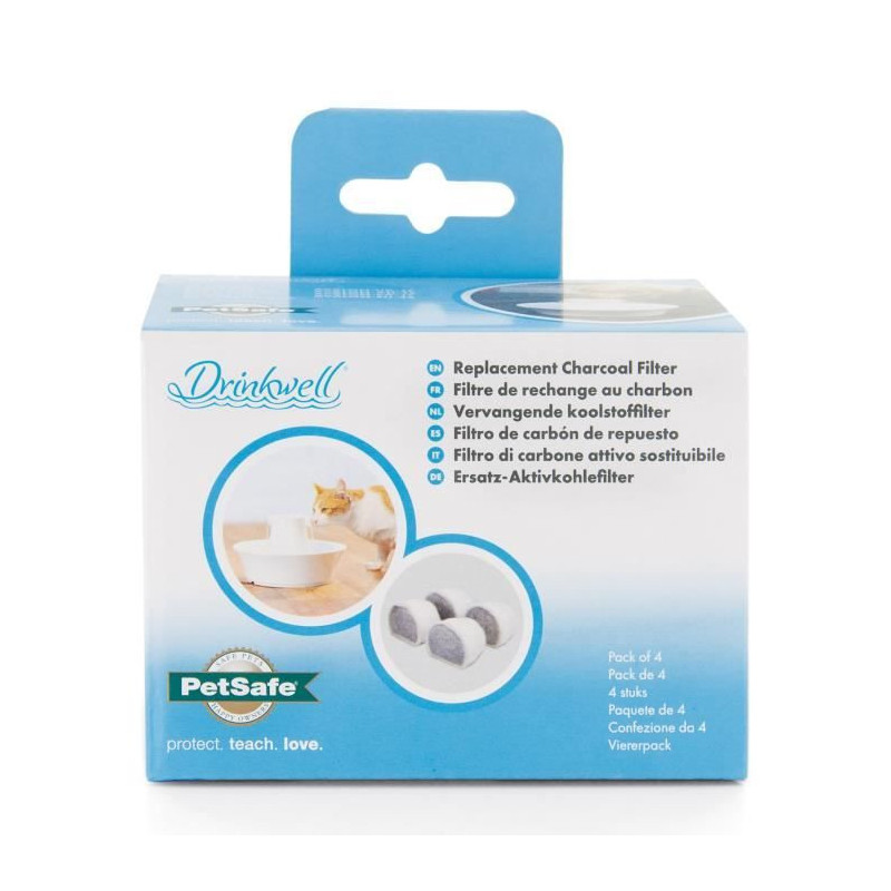 DRINKWELL 4 Charcoal Replacement Filters for Avalon and Pagoda Fountai