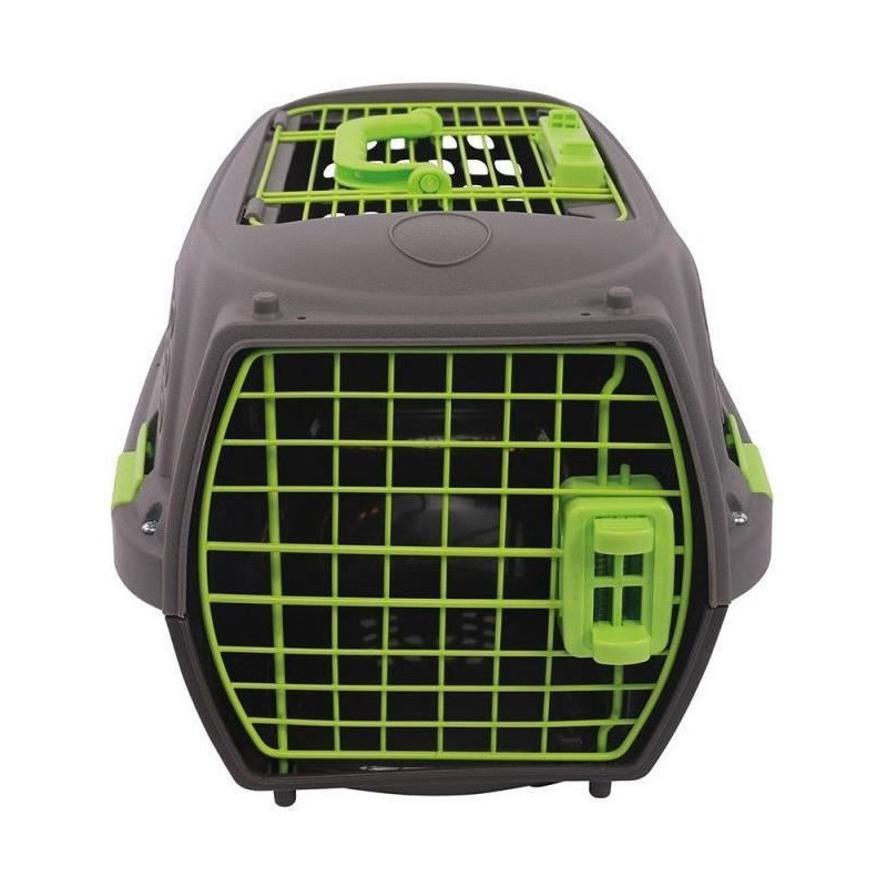 M.PETS ECO GIRO Cat Transport Crate - Plastic Cage - Size M - Gray